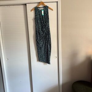 Nine Britton Stitch Fix Dark Green and White Spotted Midi Dress
